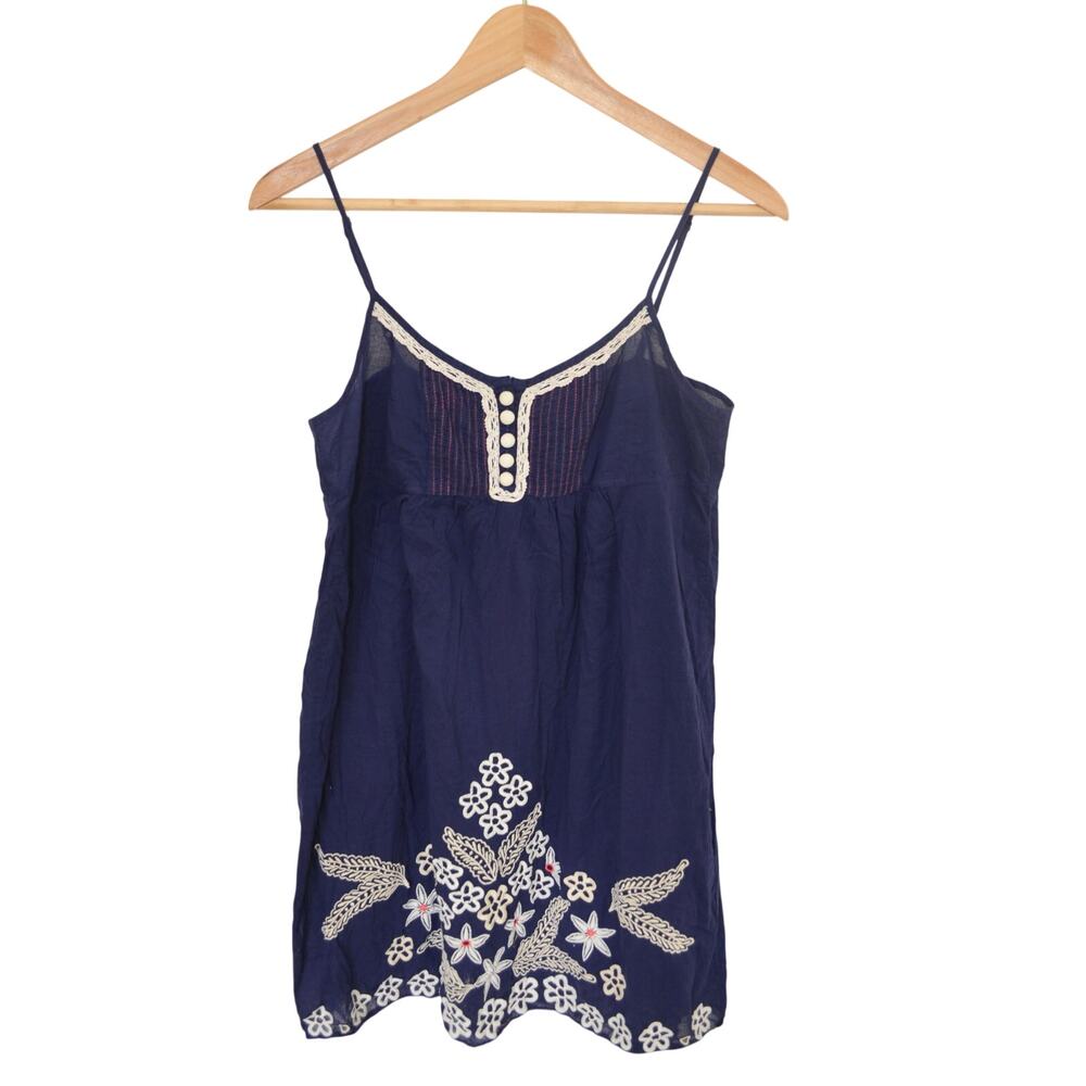 Anthropologie Cotton Embroidered Nightgown Size Small